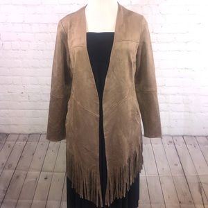 NWT Charlie B Vegan Suede Fringe Jacket Size XL